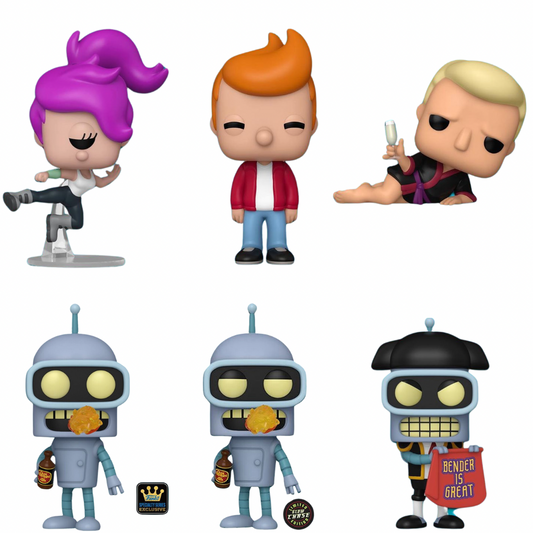 Futurama Bundle of 6 w/ Bender (GITD) Chase Specialty Series (Pre-order)